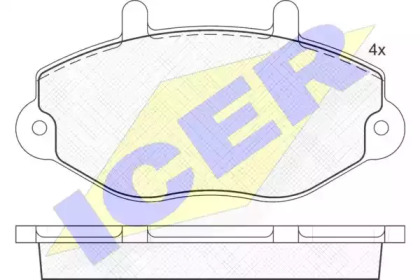 Комплект тормозных колодок (ICER: 140897)