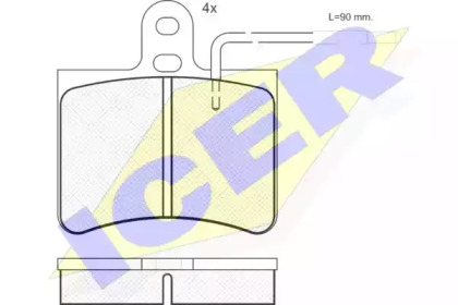 Комплект тормозных колодок (ICER: 180136)