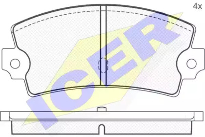 Комплект тормозных колодок (ICER: 180218)