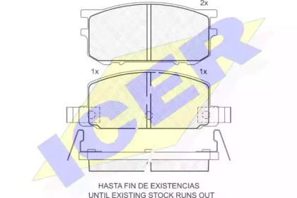 Комплект тормозных колодок (ICER: 180308)
