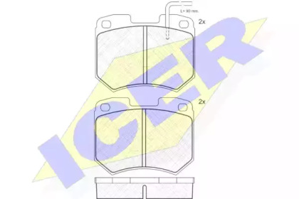 Комплект тормозных колодок (ICER: 180314)