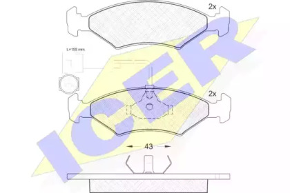 Комплект тормозных колодок (ICER: 180355)