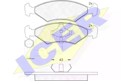 Комплект тормозных колодок (ICER: 180410)