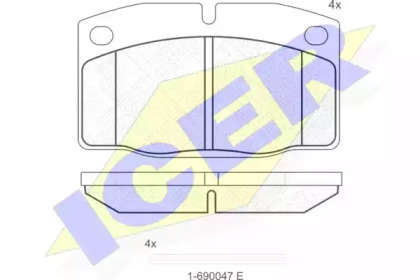 Комплект тормозных колодок (ICER: 180454-066)