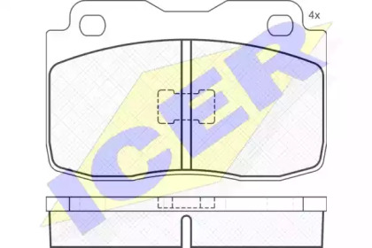 Комплект тормозных колодок (ICER: 180473)