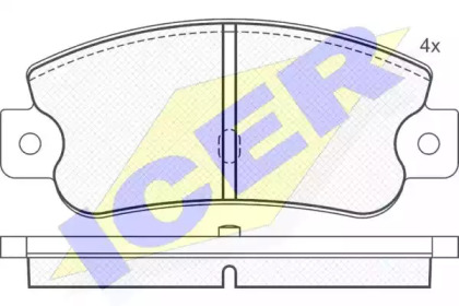 Комплект тормозных колодок (ICER: 180490)
