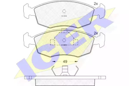 Комплект тормозных колодок (ICER: 180543)