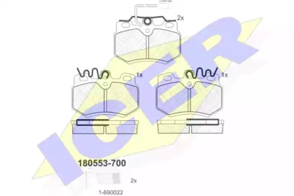 Комплект тормозных колодок (ICER: 180553-700)