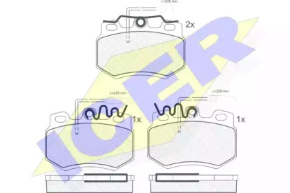 Комплект тормозных колодок (ICER: 180555)
