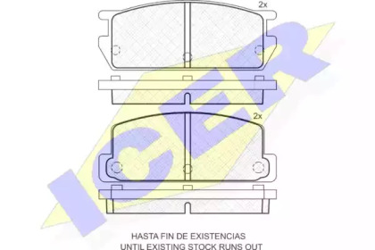 Комплект тормозных колодок (ICER: 180639)