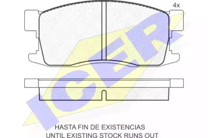 Комплект тормозных колодок (ICER: 180675)