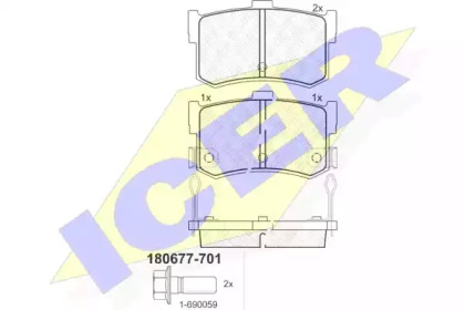 Комплект тормозных колодок (ICER: 180677-701)