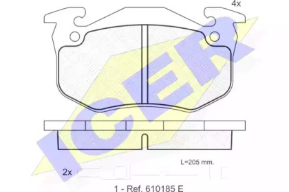 Комплект тормозных колодок (ICER: 180723)