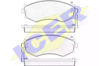 Комплект тормозных колодок (ICER: 180986)