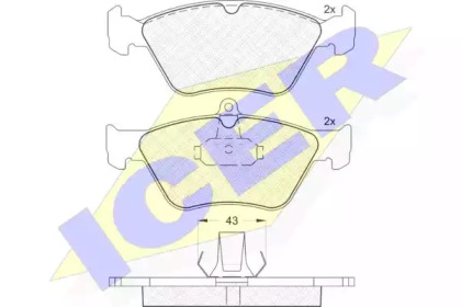 Комплект тормозных колодок (ICER: 180988)