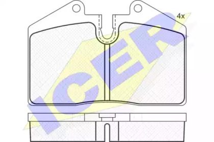 Комплект тормозных колодок (ICER: 181036)