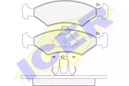 Комплект тормозных колодок (ICER: 181142)