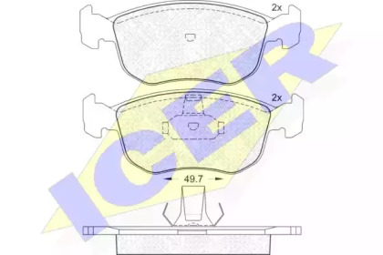 Комплект тормозных колодок (ICER: 181151)
