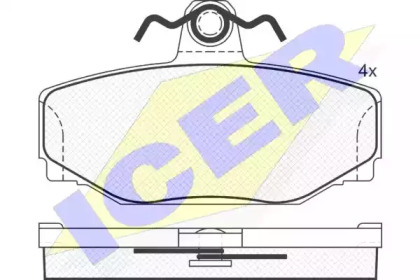 Комплект тормозных колодок (ICER: 181155)