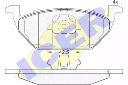 Комплект тормозных колодок (ICER: 181184)