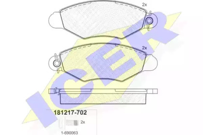 Комплект тормозных колодок (ICER: 181217-702)