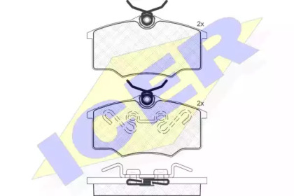 Комплект тормозных колодок (ICER: 181250)