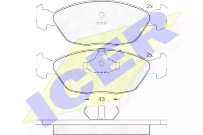 Комплект тормозных колодок (ICER: 181275)