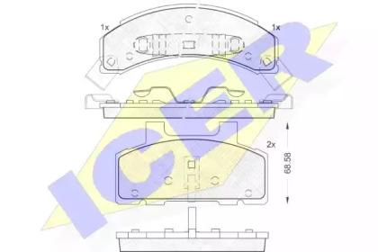 Комплект тормозных колодок (ICER: 181414)