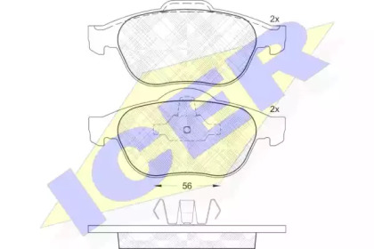 Комплект тормозных колодок (ICER: 181533)