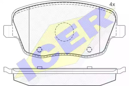 Комплект тормозных колодок (ICER: 181575)