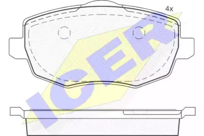 Комплект тормозных колодок (ICER: 181621)