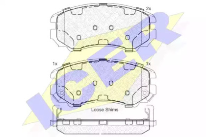 Комплект тормозных колодок (ICER: 181644)