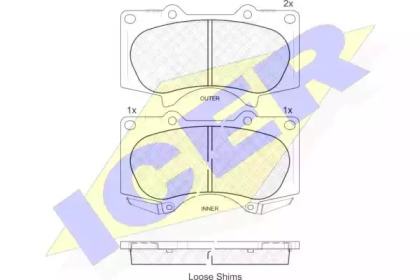 Комплект тормозных колодок (ICER: 181665)