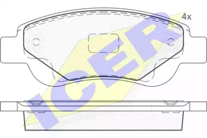 Комплект тормозных колодок (ICER: 181702)