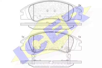 Комплект тормозных колодок (ICER: 181708)