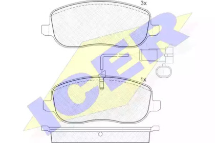 Комплект тормозных колодок (ICER: 181732)