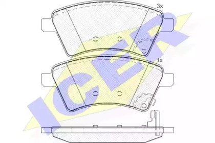 Комплект тормозных колодок (ICER: 181758)