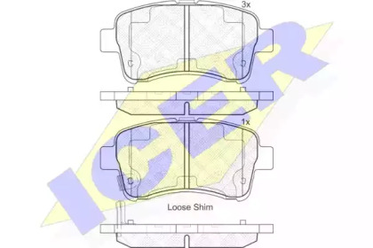 Комплект тормозных колодок (ICER: 181933)