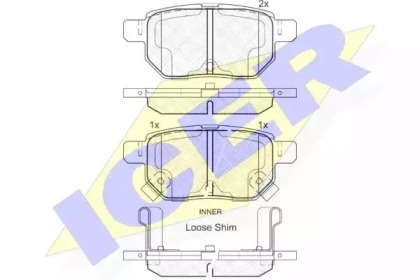 Комплект тормозных колодок (ICER: 181947)