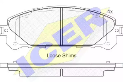 Комплект тормозных колодок (ICER: 181982)