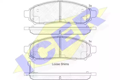 Комплект тормозных колодок (ICER: 182003)