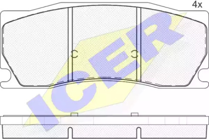 Комплект тормозных колодок (ICER: 182016)