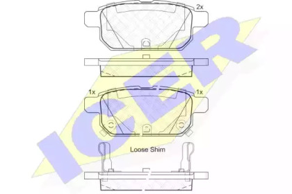 Комплект тормозных колодок (ICER: 182017)