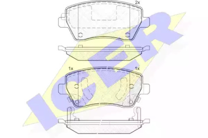 Комплект тормозных колодок (ICER: 182019)
