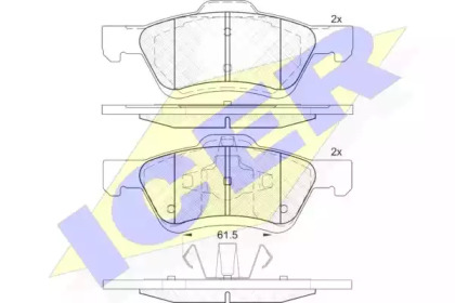 Комплект тормозных колодок (ICER: 182030)