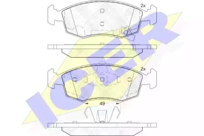 Комплект тормозных колодок (ICER: 182032)