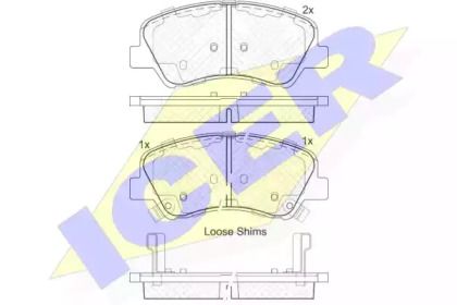 Комплект тормозных колодок (ICER: 182035)