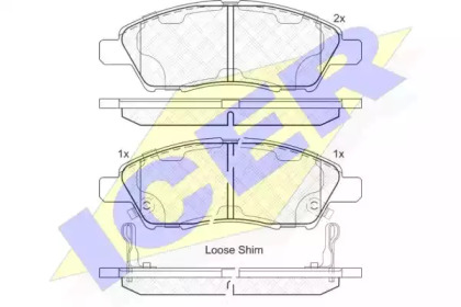 Комплект тормозных колодок (ICER: 182073)