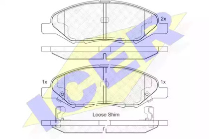 Комплект тормозных колодок (ICER: 182074)