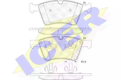 Комплект тормозных колодок (ICER: 182086)